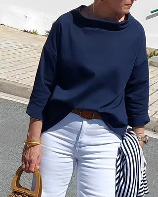 Elaine | Casual Wide Lapel Half Turtleneck Top for Women