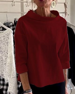 Elaine | Casual Wide Lapel Half Turtleneck Top for Women