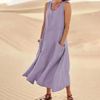 Olivia | Women's Breezy Linen Sleeveless Dress