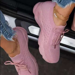 Angeline | Women’s Knitted Lace-Up Sneakers with Breathable Comfort