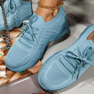 Angeline | Women’s Knitted Lace-Up Sneakers with Breathable Comfort