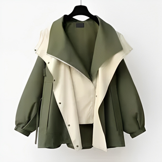 Yuna | Women’s Mid-Length Color-Block Windbreaker Jacket with Hood