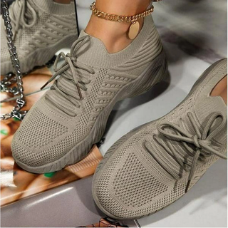 Angeline | Women’s Knitted Lace-Up Sneakers with Breathable Comfort