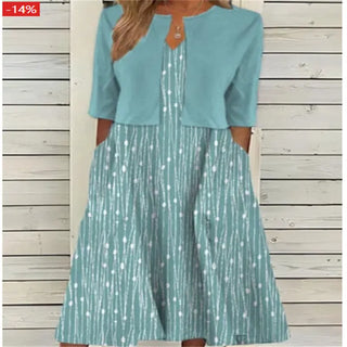 Elise | Women's Two-Piece Floral Midi Dress Set with Cropped Cardigan
