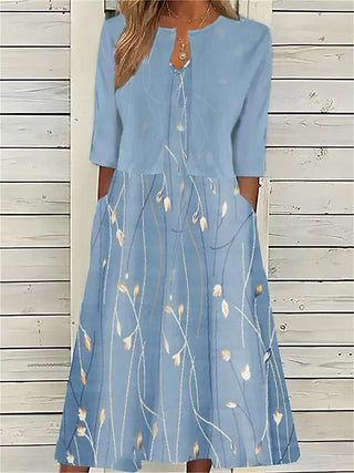 Elise | Women's Two-Piece Floral Midi Dress Set with Cropped Cardigan