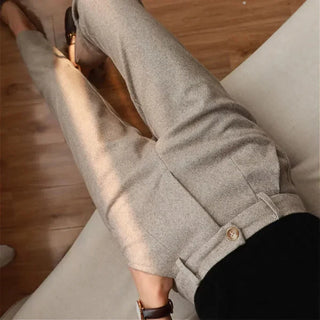 Daniel | Men’s Wool Tweed Trousers with Pleated Front