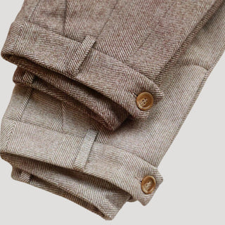 Daniel | Men’s Wool Tweed Trousers with Pleated Front