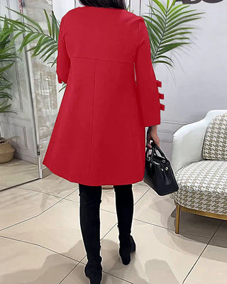 Lilia | Women’s Elegant Long-Sleeve Mini Dress with Layered Cuff Design