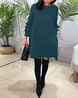 Lilia | Women’s Elegant Long-Sleeve Mini Dress with Layered Cuff Design