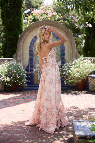 Ariel | Women's Beaded Halter Maxi Dress with Back Lace-Up