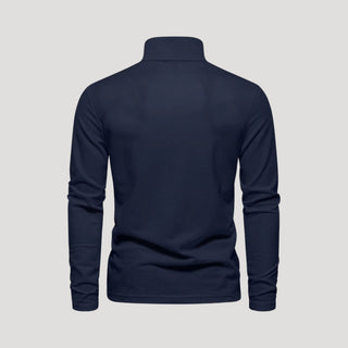 Aldrin | Men’s Long Sleeve Cotton Embroidered Polo Shirt with Slim-Fit Cut