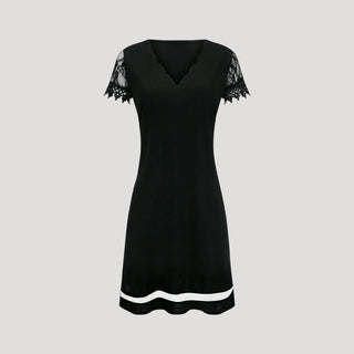 Mirabel | Women’s Mini V-Neck Dress with Short Lace Sleeves