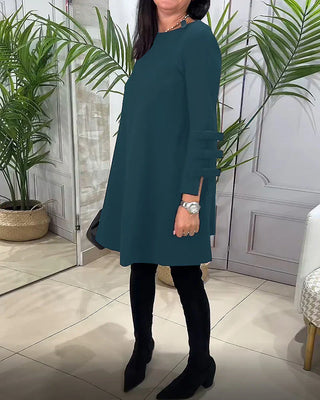 Lilia | Women’s Elegant Long-Sleeve Mini Dress with Layered Cuff Design