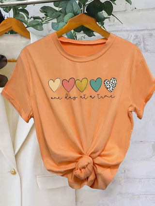 Cory | Women’s Round Neck Heart Print Blouse with Soft Casual Fit