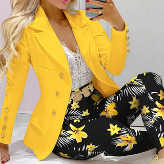 Amarille | Women’s Two-Piece Set with Tailored Blazer and Floral Print Pants