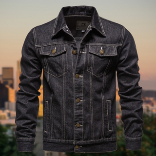 Carl | Men’s Casual Denim Trucker Jacket with Button-Front Closure