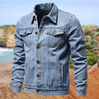 Carl | Men’s Casual Denim Trucker Jacket with Button-Front Closure