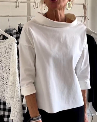 Elaine | Casual Wide Lapel Half Turtleneck Top for Women