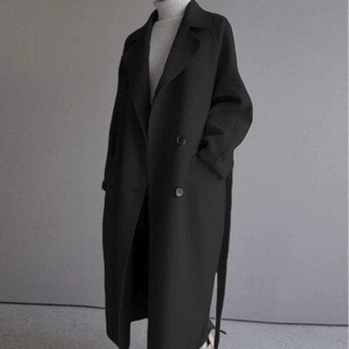 Florencia | Women’s Buttoned Long Coat with Belt and Pockets