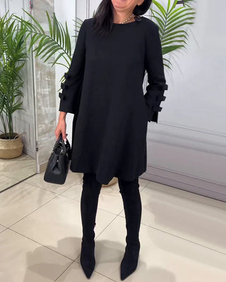 Lilia | Women’s Elegant Long-Sleeve Mini Dress with Layered Cuff Design