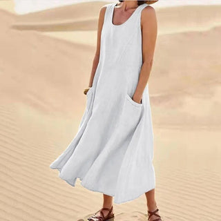Olivia | Women's Breezy Linen Sleeveless Dress