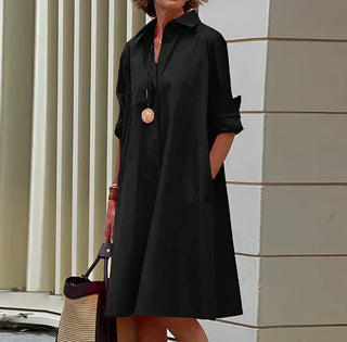 Victoria | Women’s Long-Sleeve Polo Dress with Oversized Fit