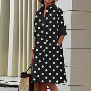 Victoria | Women’s Long-Sleeve Polo Dress with Oversized Fit