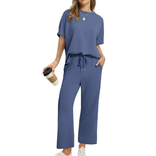 Aura | Women’s Casual Short Sleeve Top and Pants Set