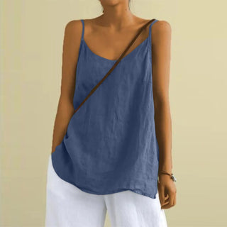Isolde | Women’s Cotton Linen Spaghetti Strap Tank Top