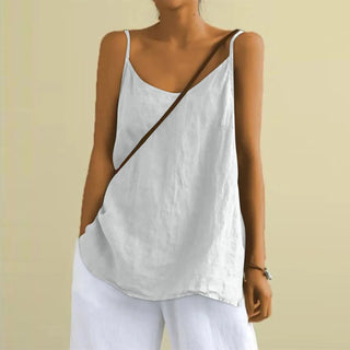 Isolde | Women’s Cotton Linen Spaghetti Strap Tank Top