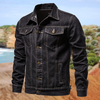 Carl | Men’s Casual Denim Trucker Jacket with Button-Front Closure