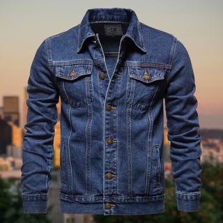 Carl | Men’s Casual Denim Trucker Jacket with Button-Front Closure