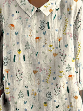 Relyn | Women's Short-Sleeve Collared Tunic Shirt with Button-Down Front