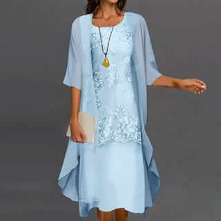 Sarah | Women's Lace Midi Dress Set with Sheer Cardigan