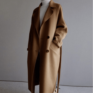 Florencia | Women’s Buttoned Long Coat with Belt and Pockets