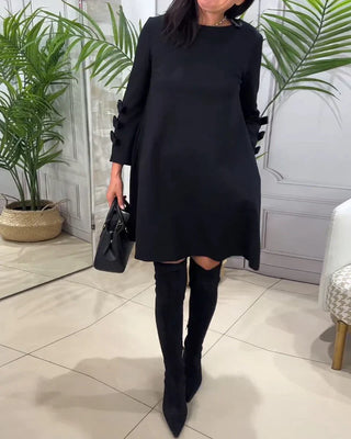 Lilia | Women’s Elegant Long-Sleeve Mini Dress with Layered Cuff Design