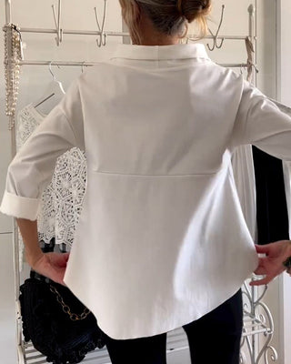 Elaine | Casual Wide Lapel Half Turtleneck Top for Women