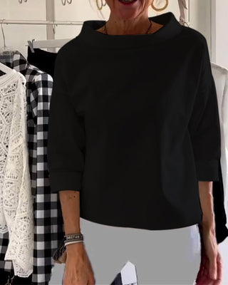 Elaine | Casual Wide Lapel Half Turtleneck Top for Women