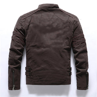 Harper | Men’s Motorcycle Jacket with Stand Collar and Zipper Closures