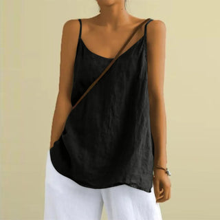 Isolde | Women’s Cotton Linen Spaghetti Strap Tank Top