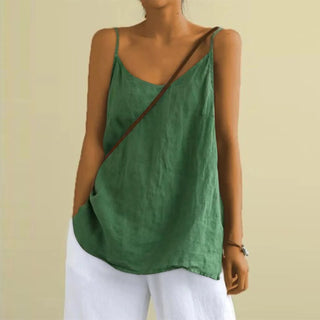 Isolde | Women’s Cotton Linen Spaghetti Strap Tank Top