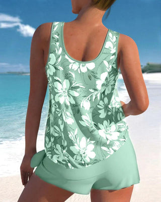 Melanie | Women’s Two-Piece Floral Print Tankini Set with Swing Top and Boyshort-Style Bottoms