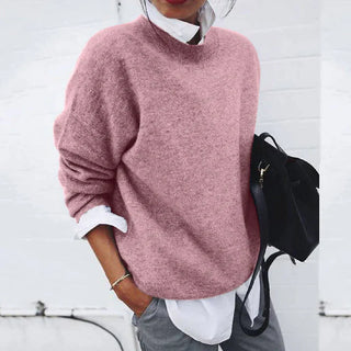 Lora | Women’s Loose-Fit Knitted Sweater with Crewneck and Long Sleeves