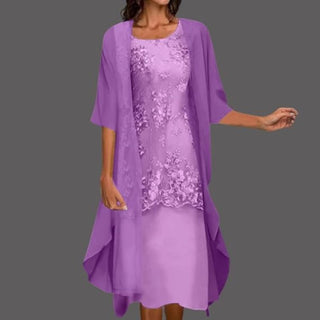 Sarah | Women's Lace Midi Dress Set with Sheer Cardigan