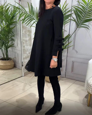 Lilia | Women’s Elegant Long-Sleeve Mini Dress with Layered Cuff Design