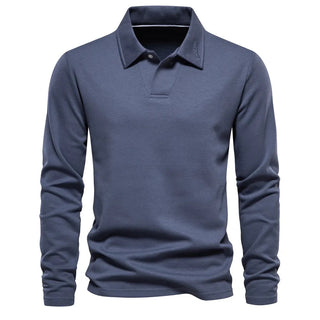Sam | Men’s Long-Sleeve Solid-Color Polo Shirt with Comfortable Fit