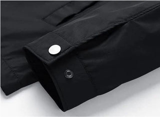 Mario | Men’s Black Collared Lightweight Zip-Through Jacket
