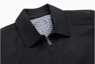 Mario | Men’s Black Collared Lightweight Zip-Through Jacket