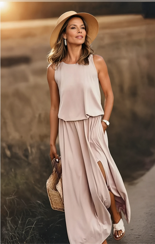 Ardenne | Women’s Sleeveless Maxi Dress with Slit