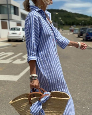 Mara | Women’s Striped Button-Up Shirt Dress